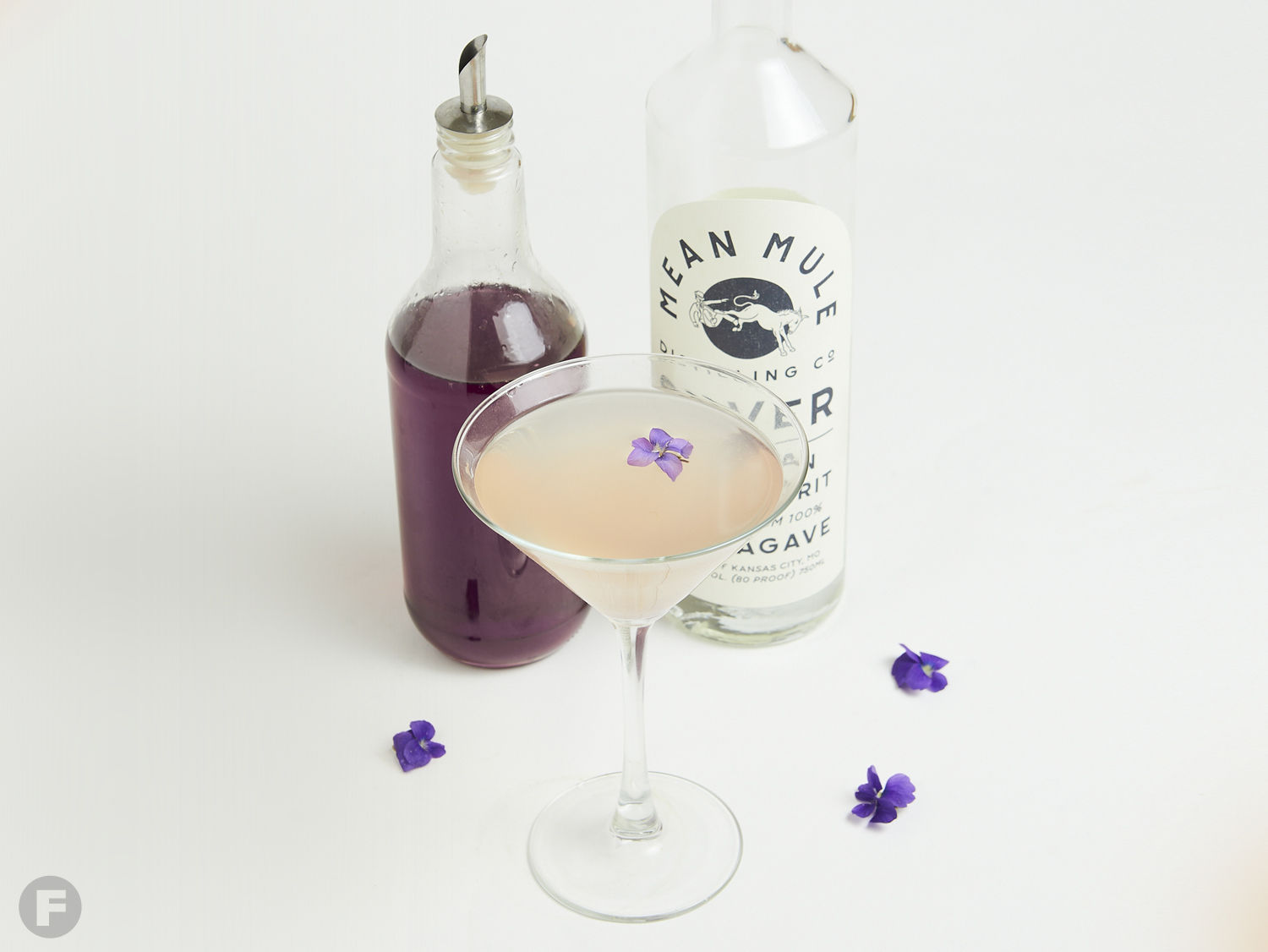 Pink Martini with Violet Syrup